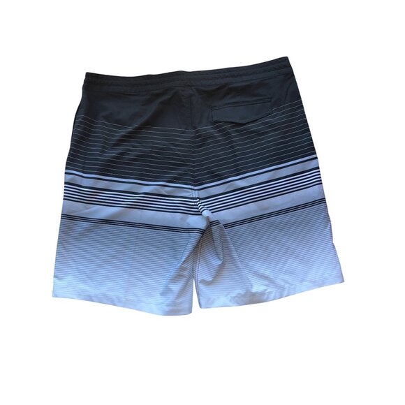 Goodfellow & Co Mens Board Shorts 42 Black & Gray Striped 10" Inseam New - Picture 2 of 7